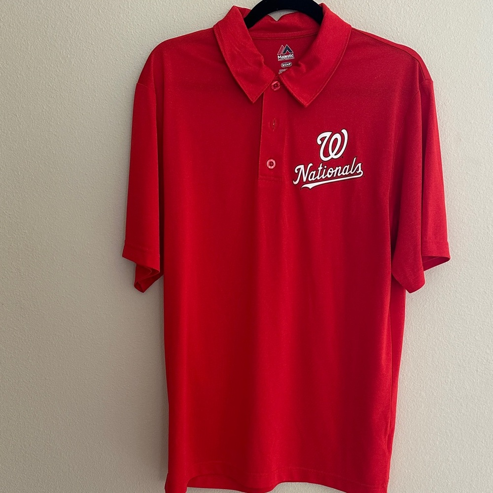 Majestic Red Nationals Polo Shirt NWOT Never Worn